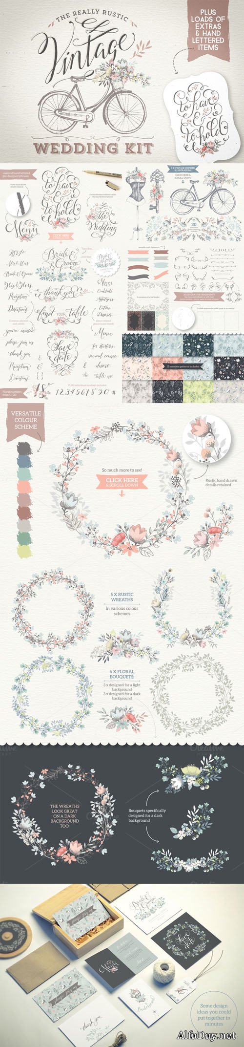 Creativemarket - Really Rustic Vintage Wedding Kit 199465