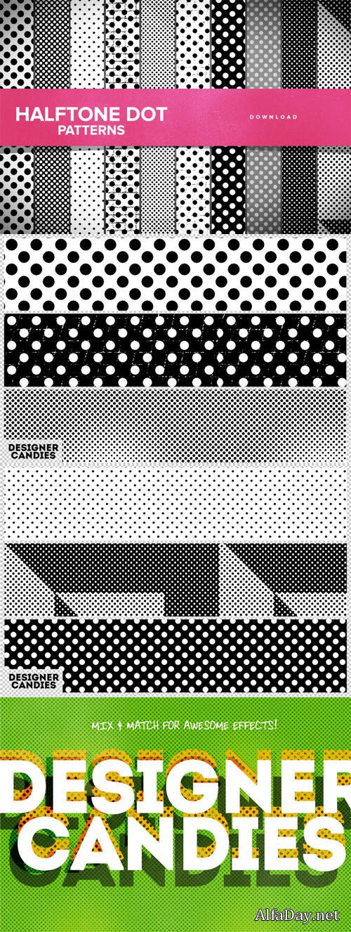 ��������� ����� - ������� / Halftone Dot Photoshop Patterns