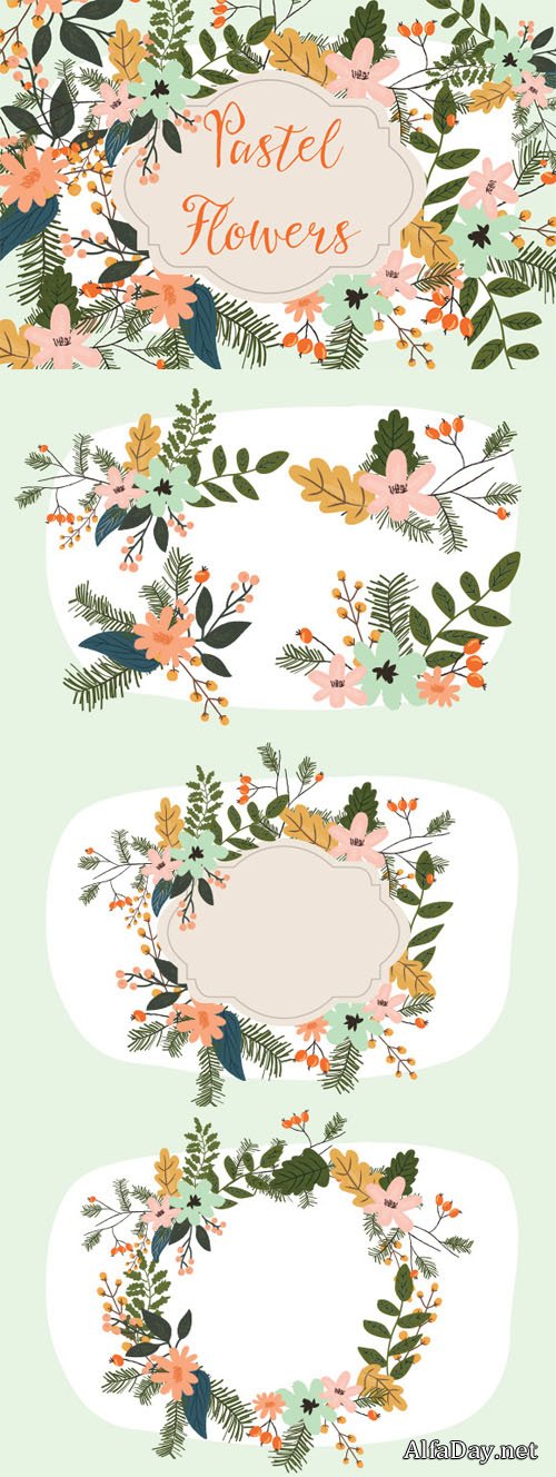 Creativemarket - Pastel Flowers 118814