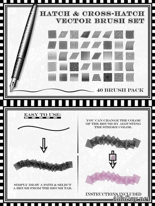 Creativemarket - Hatch and Cross-Hatch Brushes 28263