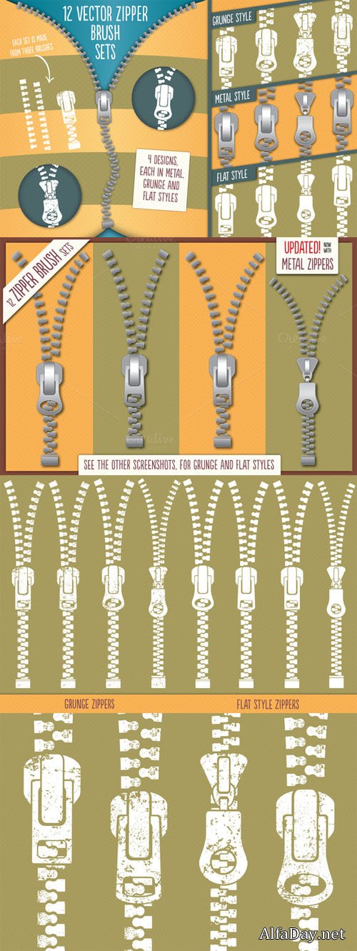 Creativemarket - Zipper Brushes 12966