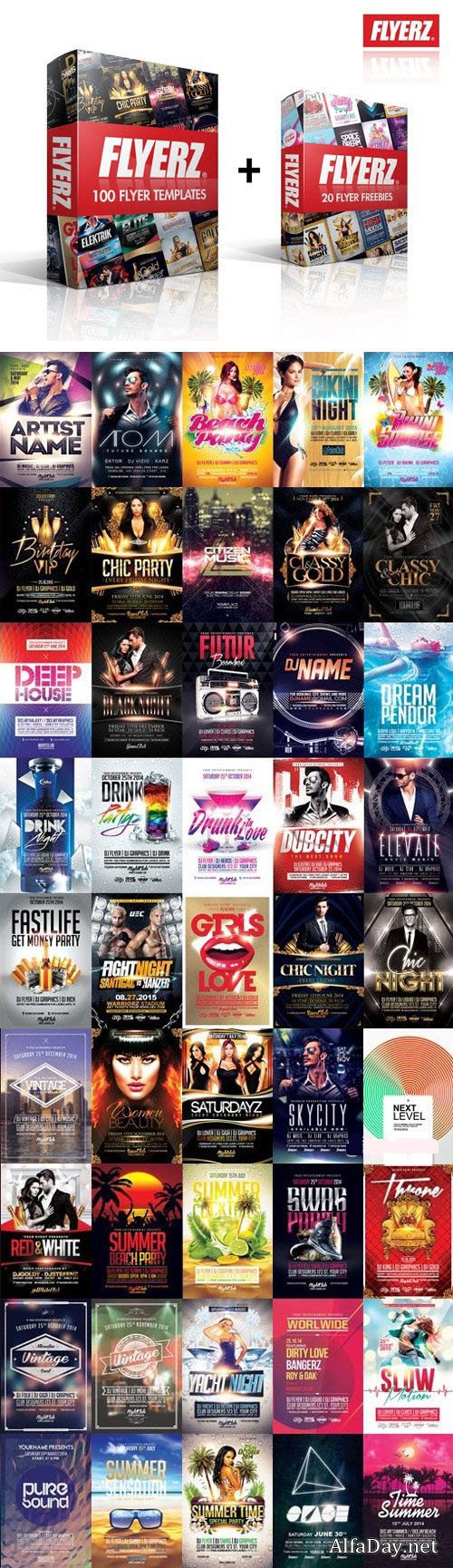 120 Premium Print Party Flyers Templates Mega Bundle