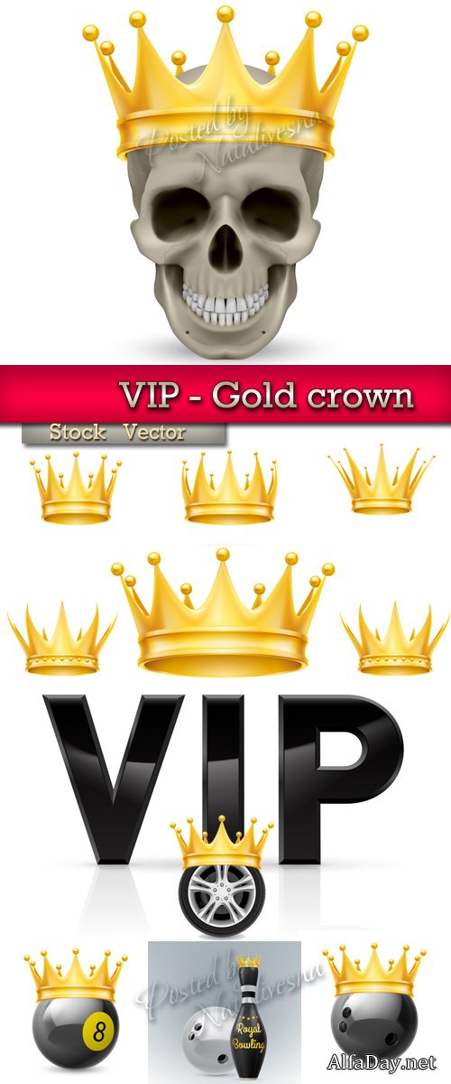 ������� ������ ������ / VIP - Gold crown in Vector