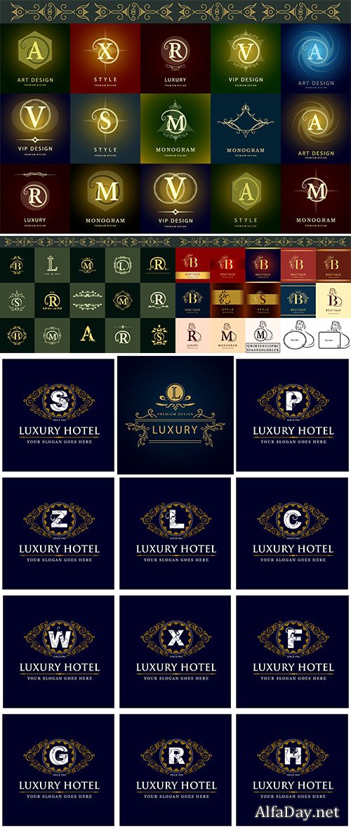 Vector Stock Monogram design elements, graceful template