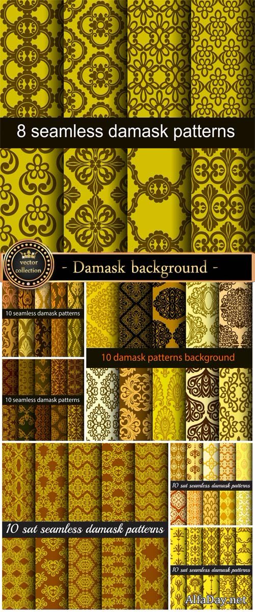 ������ ������ / Damask background, vector texture with patterns