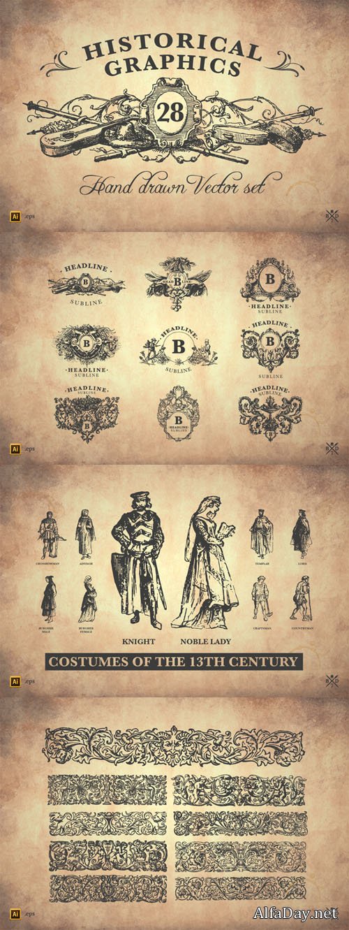 28 Historical Graphics - Creativemarket 85359