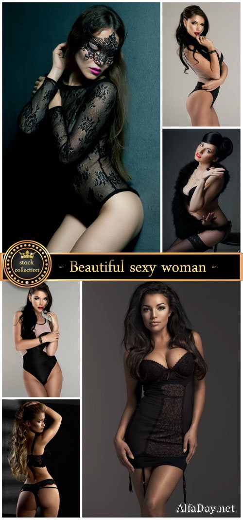 Beautiful sexy woman in different underwear - stock photos
