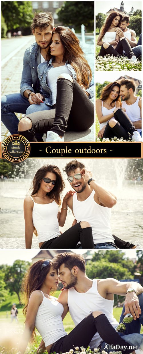 Couple outdoors - Stock photo