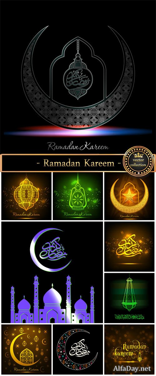 Ramadan Kareem, vector background with Arabic elements