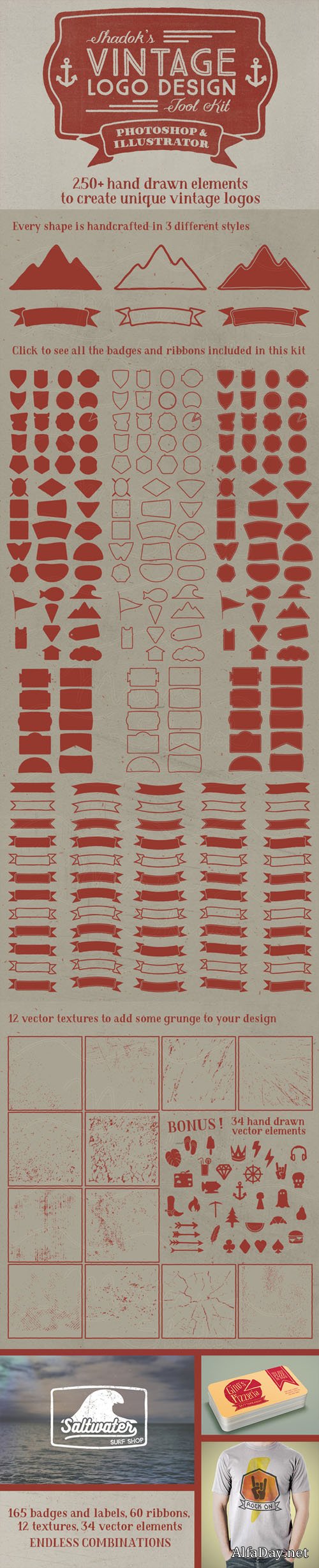 Vintage Logo Design Tool Kit - Creativemarket 292262