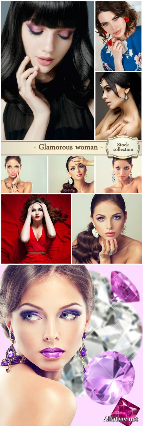 Glamorous woman, makeup - Stock photo