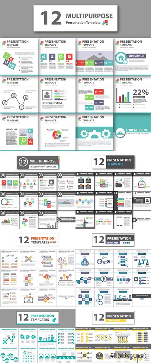 Stock Multipurpose Presentation Templates Vectors