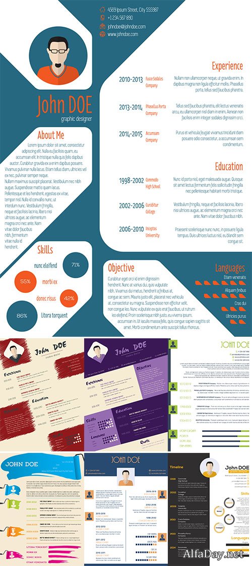 Stock Clean Style Resume and Business Vectors