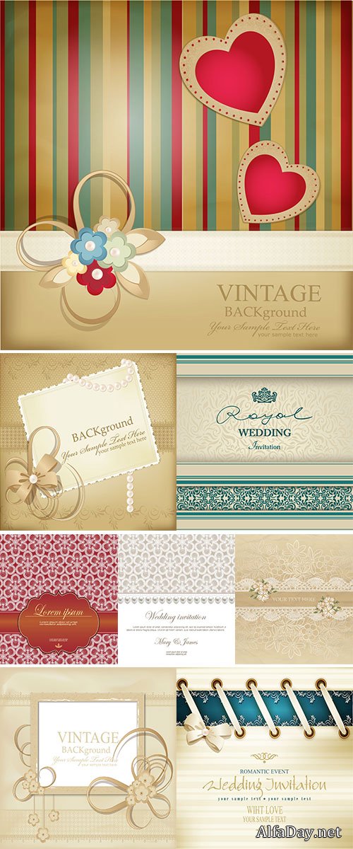 Stock vectors template for wedding background with lace