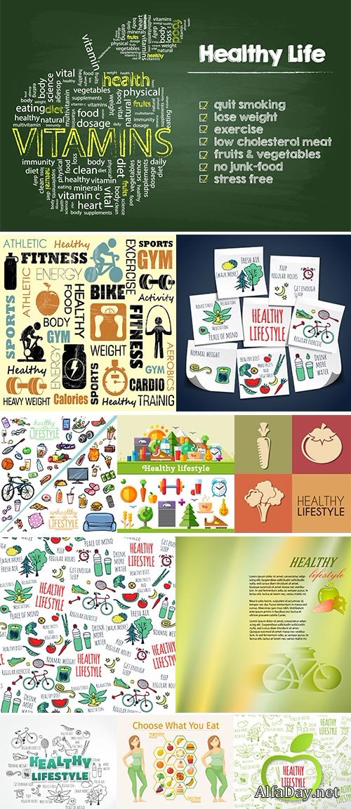 Stock Healthy lifestyle concept vector