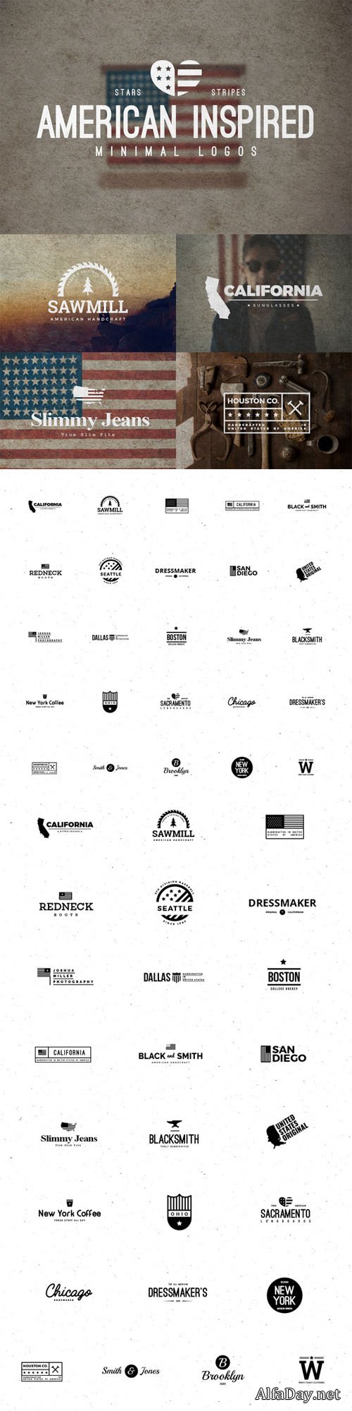 Creativemarket - 25 American Minimal Vintage Logos 281938