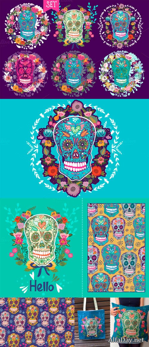 Creativemarket - Ornamental skulls 101535