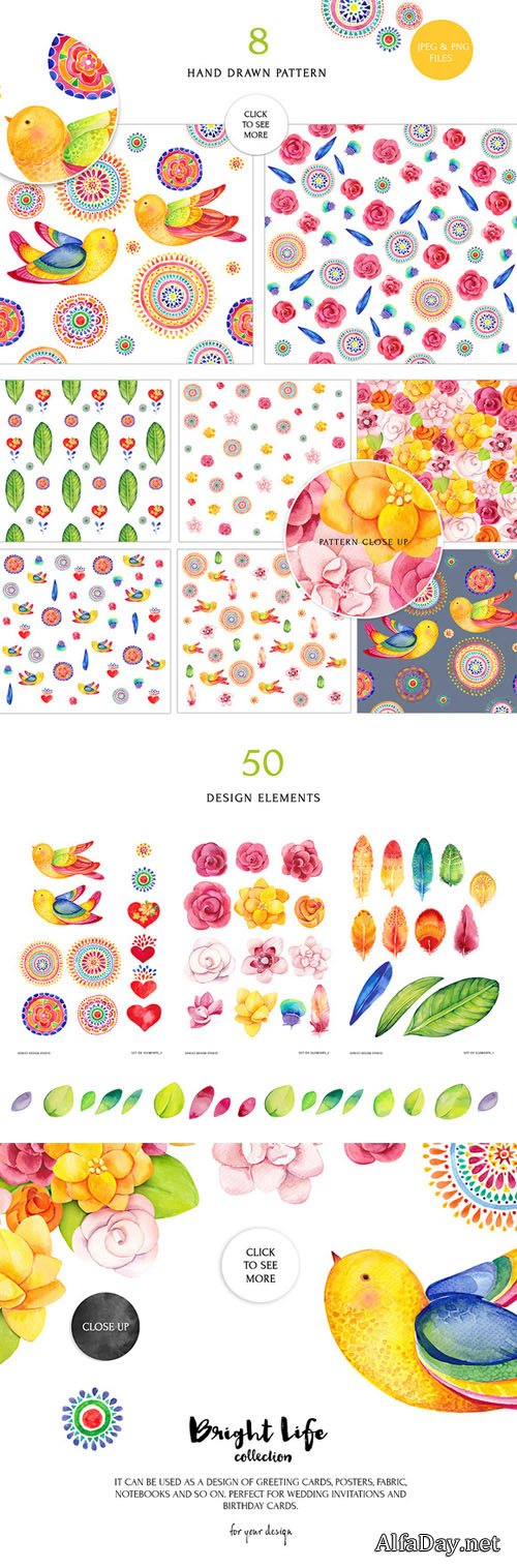 Creativemarket - Bright life watercolor set 235213