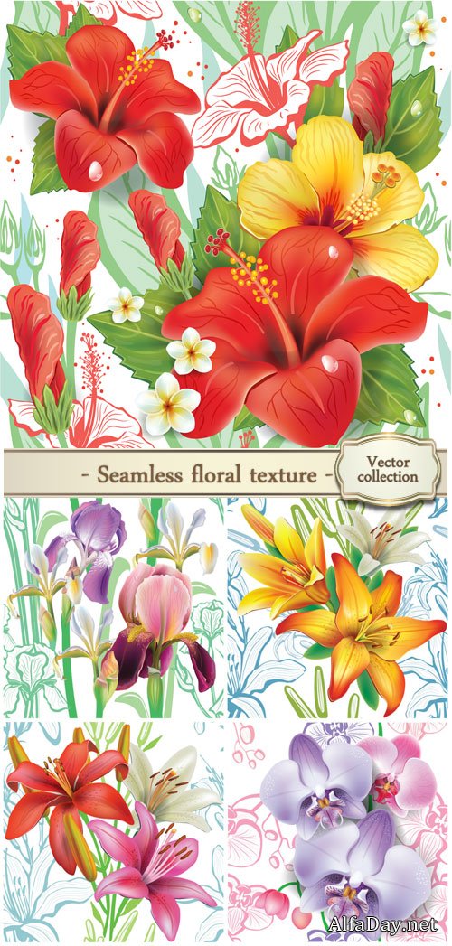 Seamless floral pattern in vector