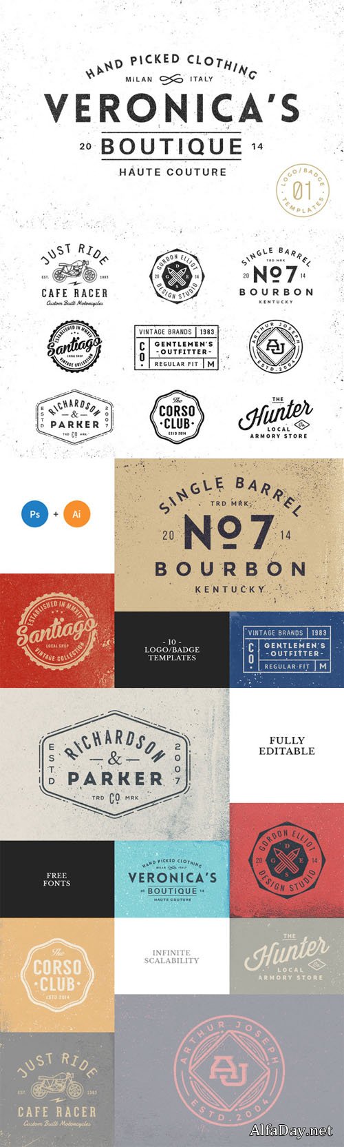 10 Logo/Badge Templates Vol.1 - Creativemarket 106847
