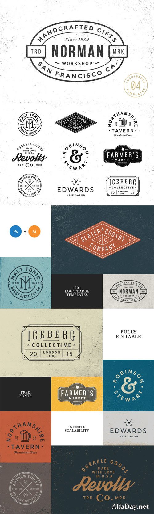 10 Logo/Badge Templates Vol.4 - Creativemarket 184225