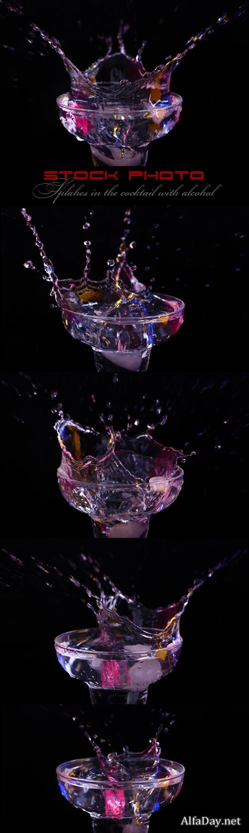 ������� �������� � ������ ���� / Splahes in the cocktail with alcohol