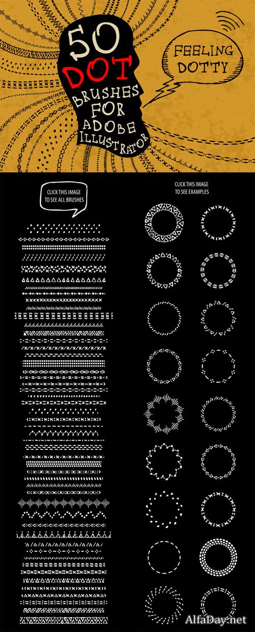 Creativemarket - 50 Dot Brushes for Adobe Illustrator 158174