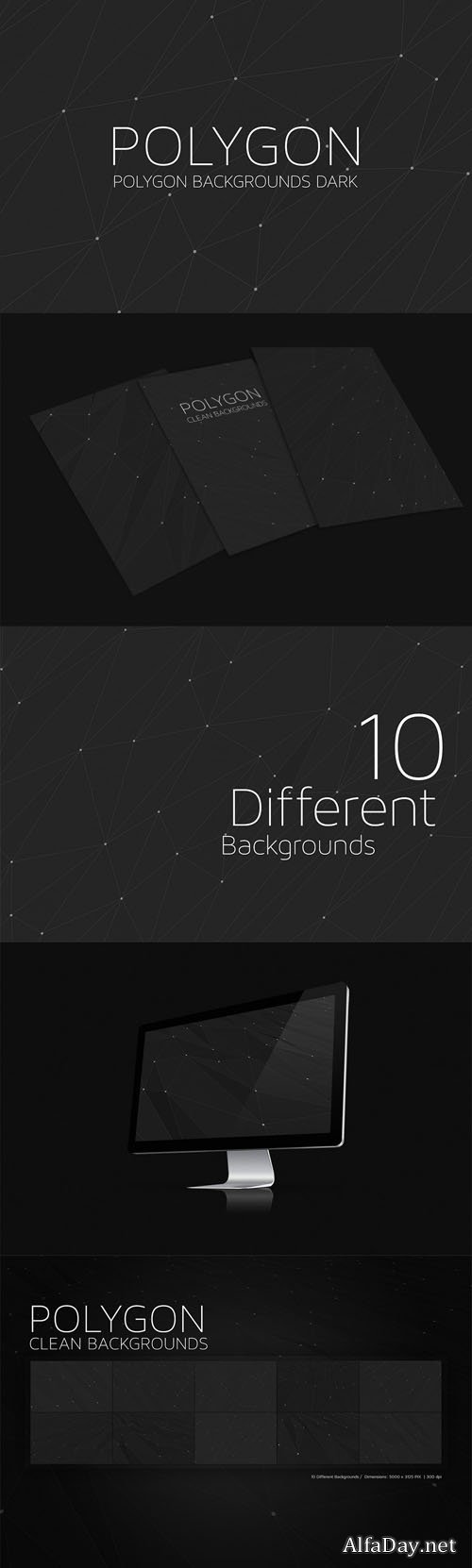 Polygon BGs Dark | Point Style V01 - Creativemarket 47802