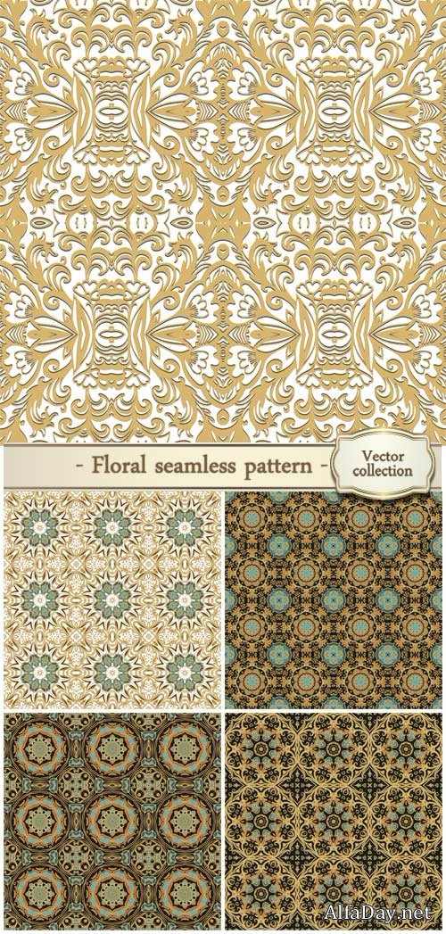 Vector background with floral seamless pattern