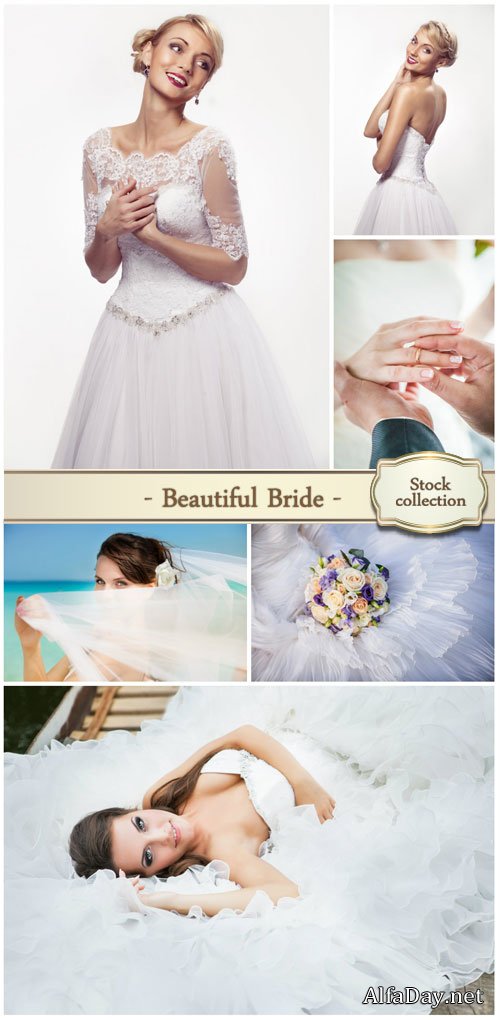 Bride in luxurious dress - Stock photo