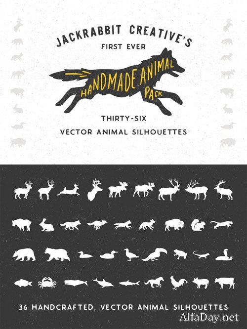 Creativemarket - Handmade Animal Silhouette Pack 160289