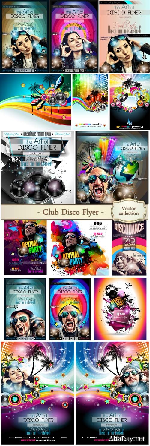 Club disco vector flyer