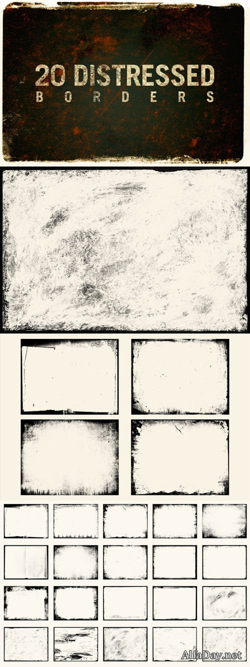 Creativemarket - 20 Distressed Borders 13809