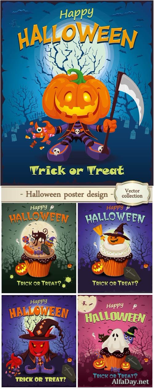 Vintage Halloween poster design