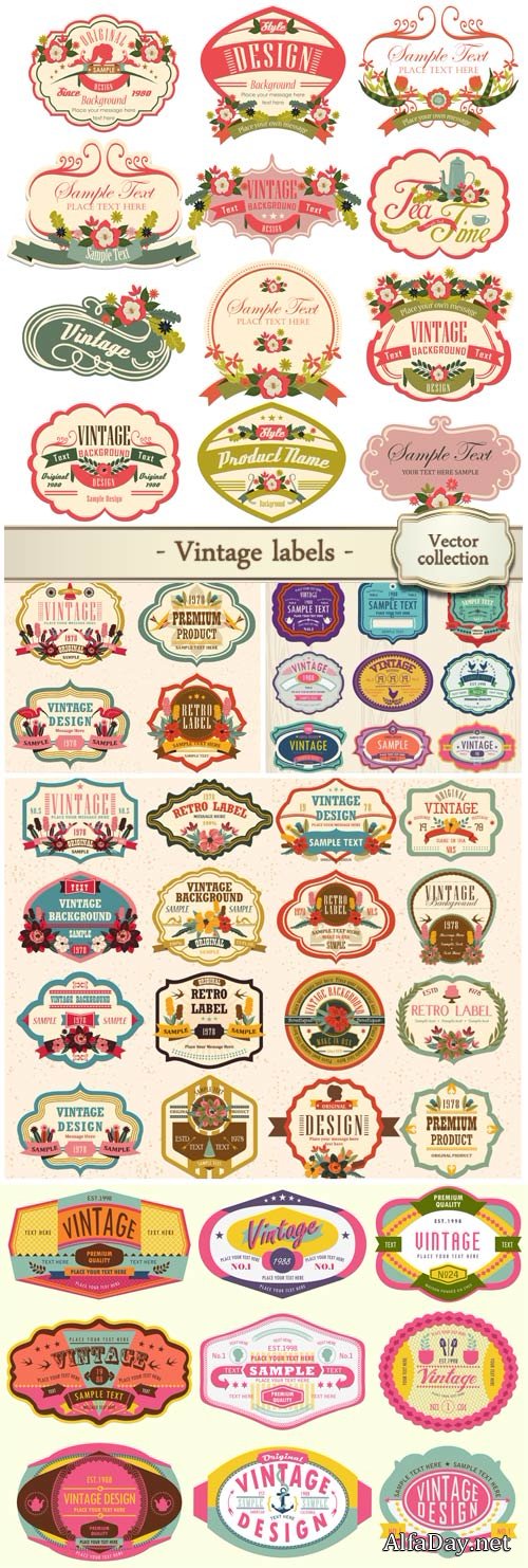 Vector vintage labels