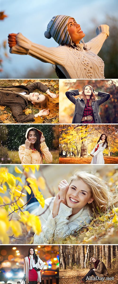 Stock Image Woman in autumn clothes