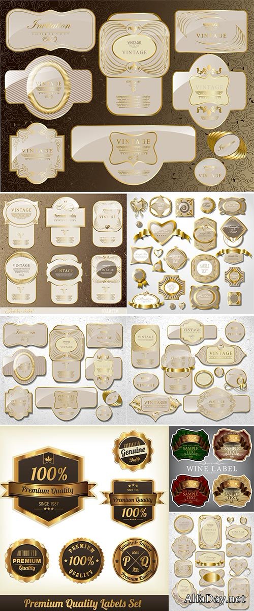 Stock Vintage Retro gold label