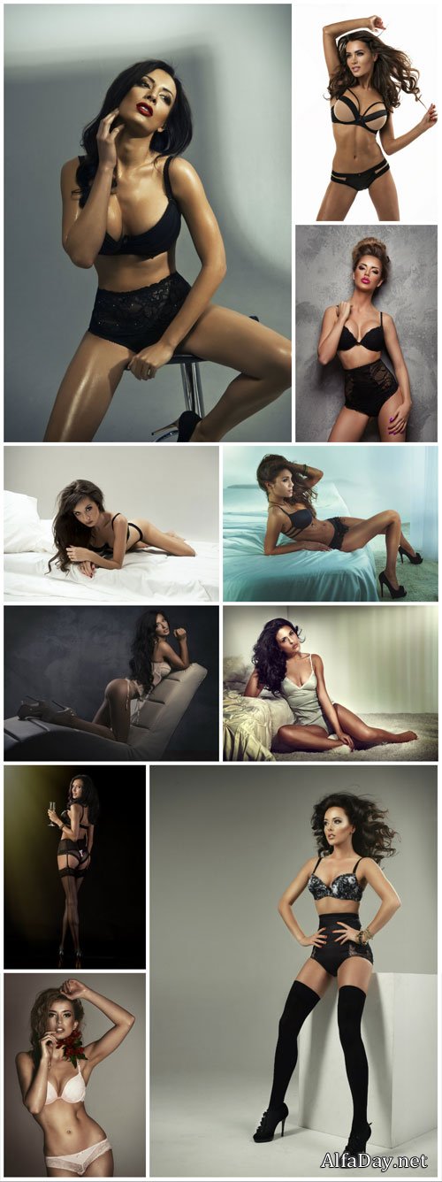 Sexy women in different positions - Stock photo