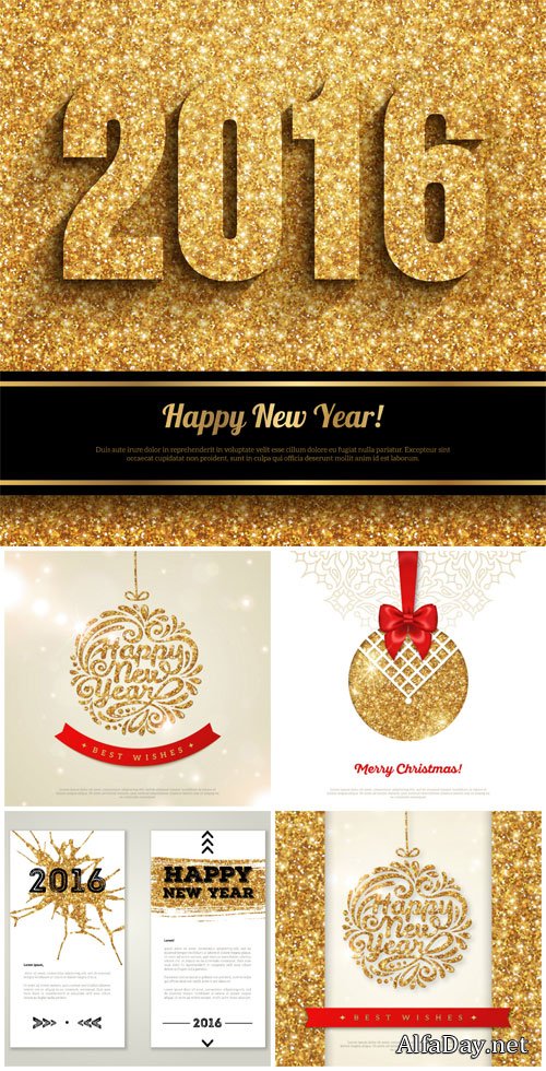 Merry Christmas and Happy New Year greeting card