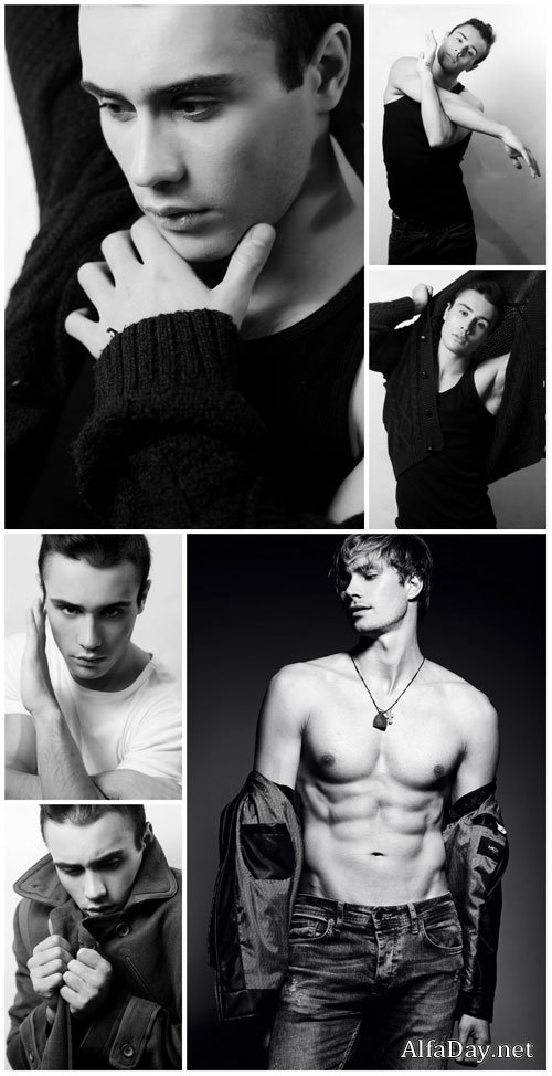 Stylish and trendy man - stock photo in black and white