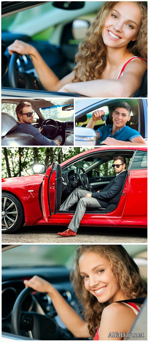 People driving a car - Stock photo