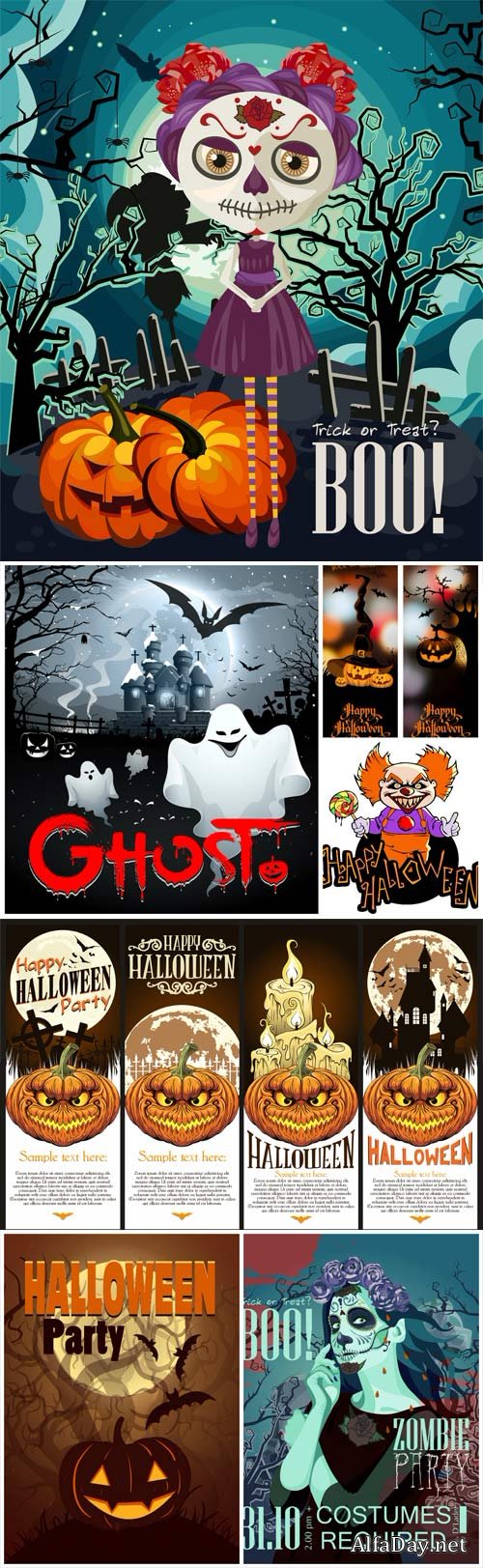 Halloween, posters, backgrounds vector