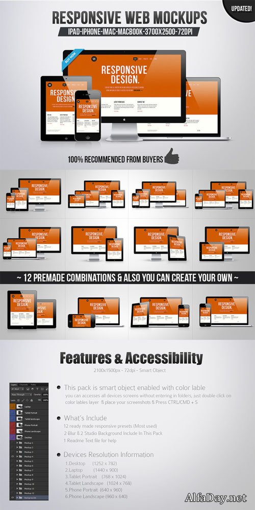 Creativemarket - 12 Responsive Web Mockups 6446