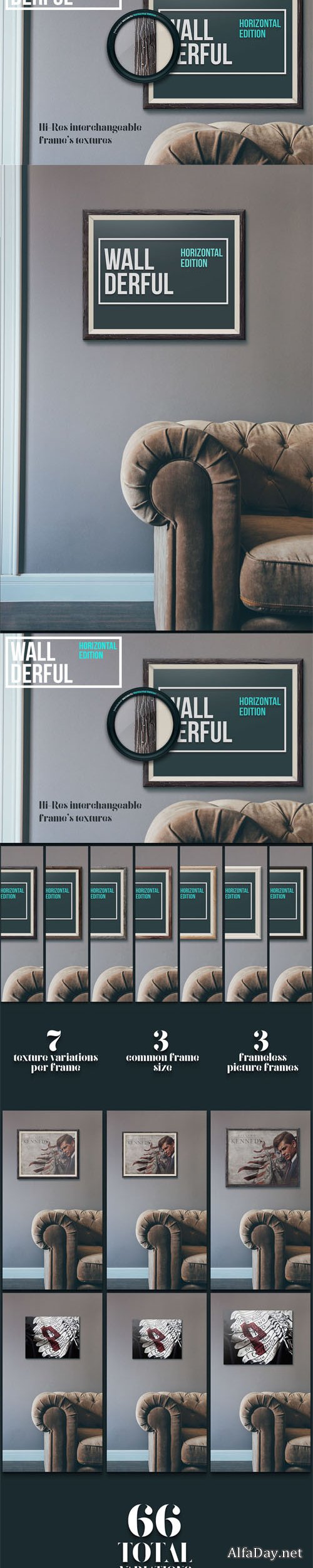 Frame On Wall Presentation Mock-up