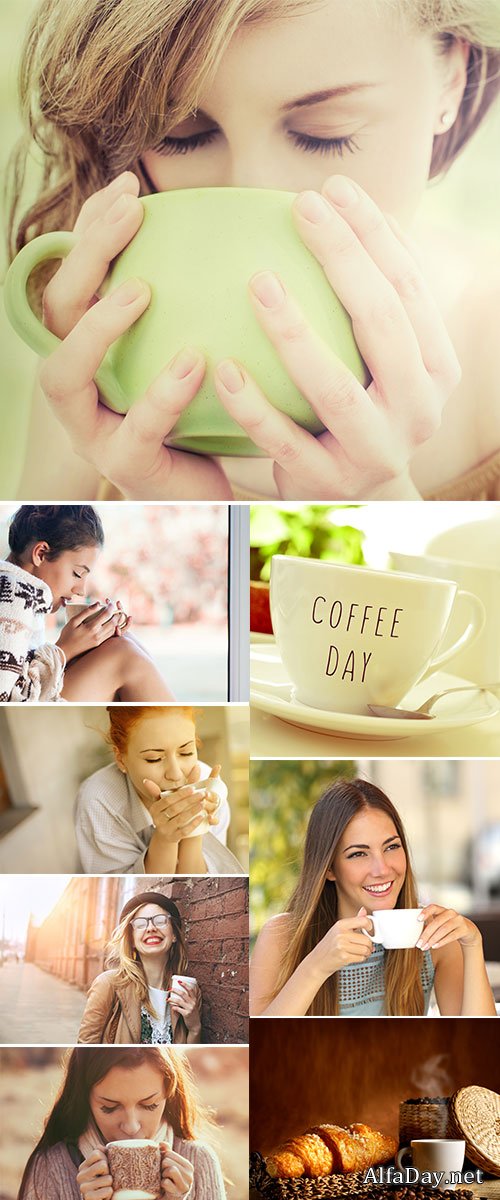 Stock Image Relaxing girl coffe