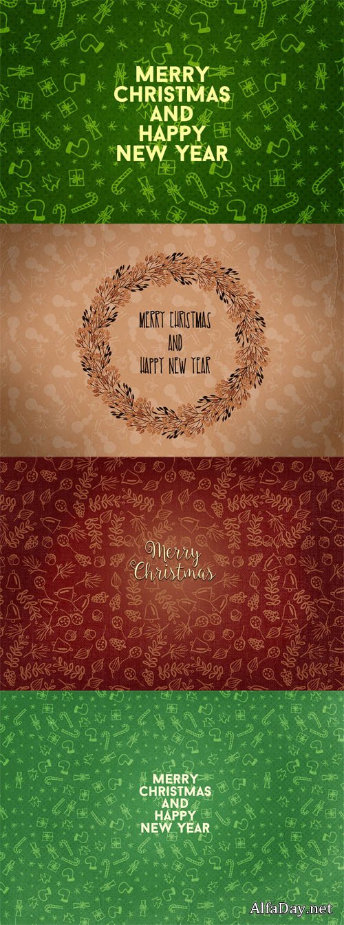 3 Christmas Cards PSD Template