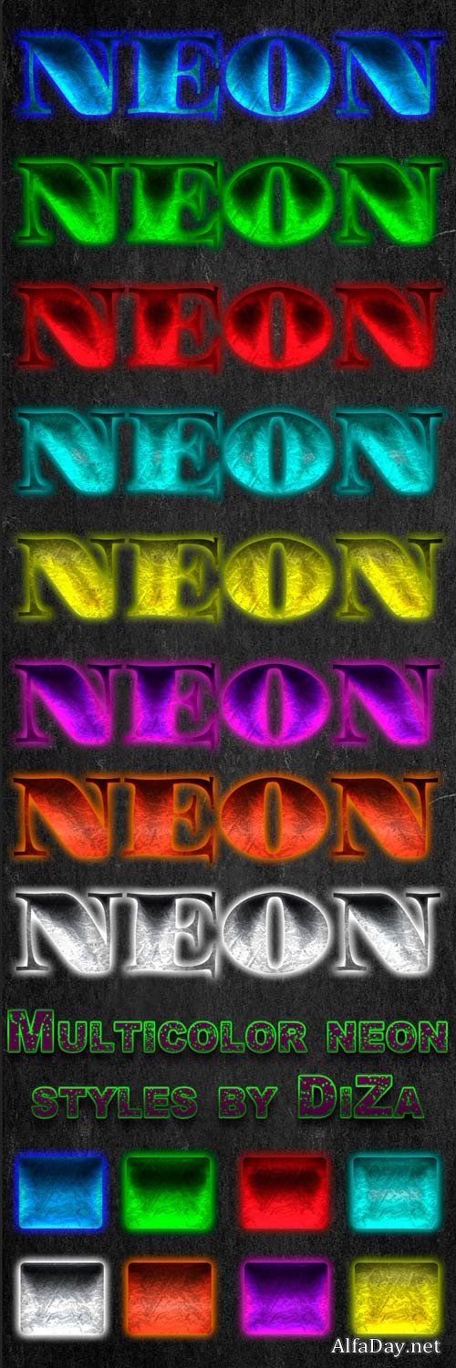 Multi-colored neon styles 