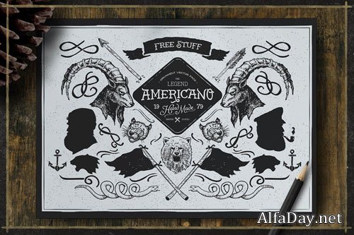 Vintage Americano Ornaments Vector Shapes