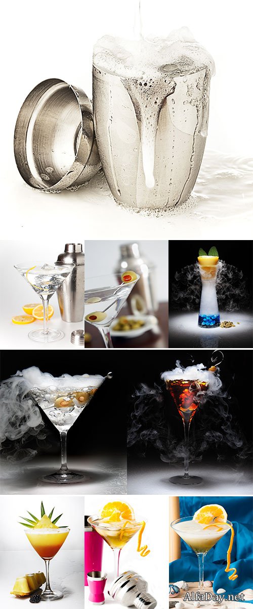 Stock Image Cocktail shaker and cocktail isolated on white