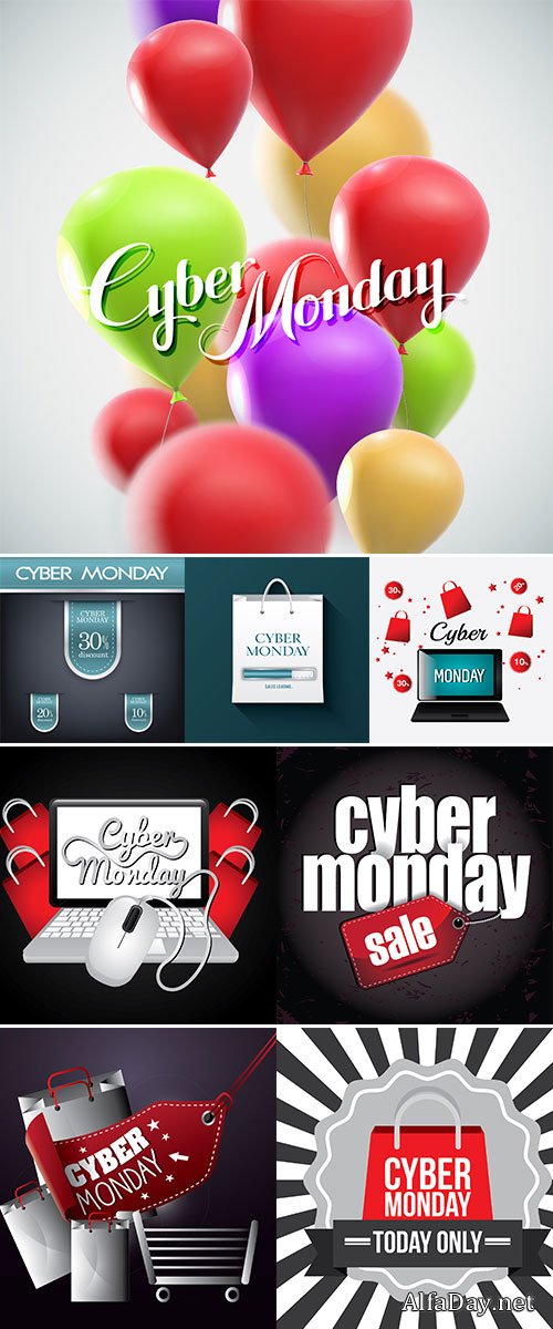 Stock vector Cyber monday shopping season